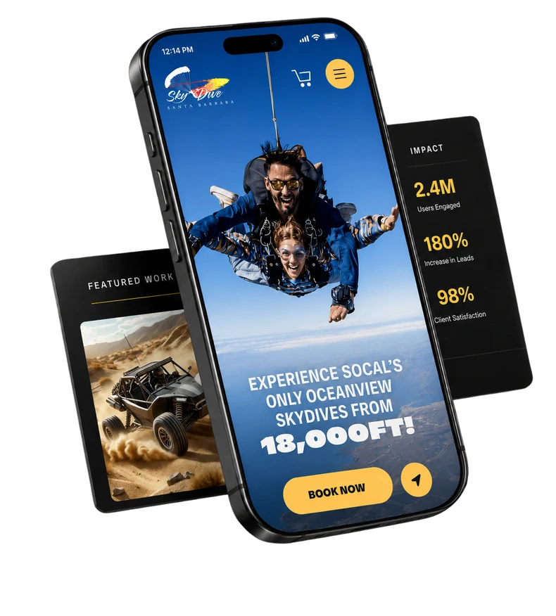 Built mobile and website project mockups