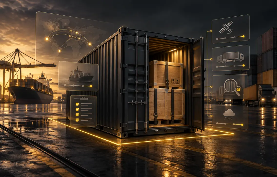 Protected cargo with shipment tracking and risk visibility