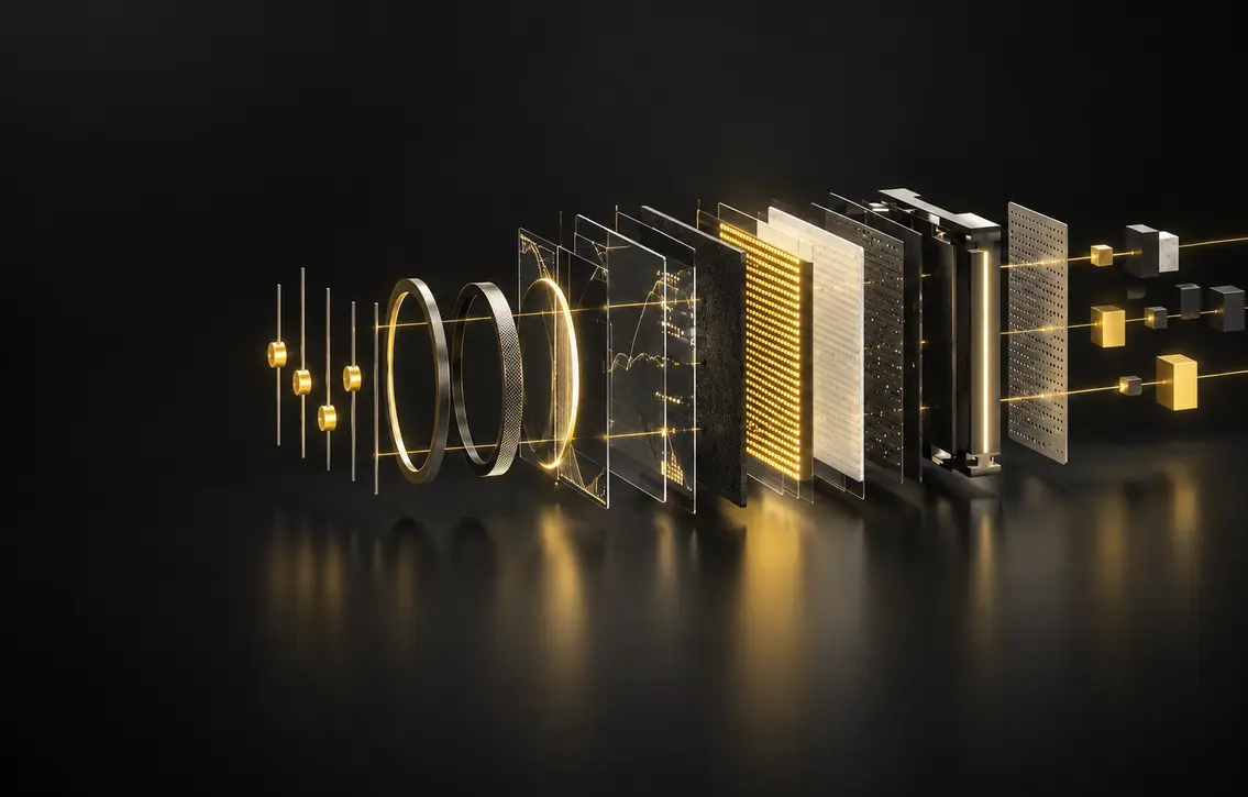 Precision layers illustrating ongoing website optimization and performance tuning