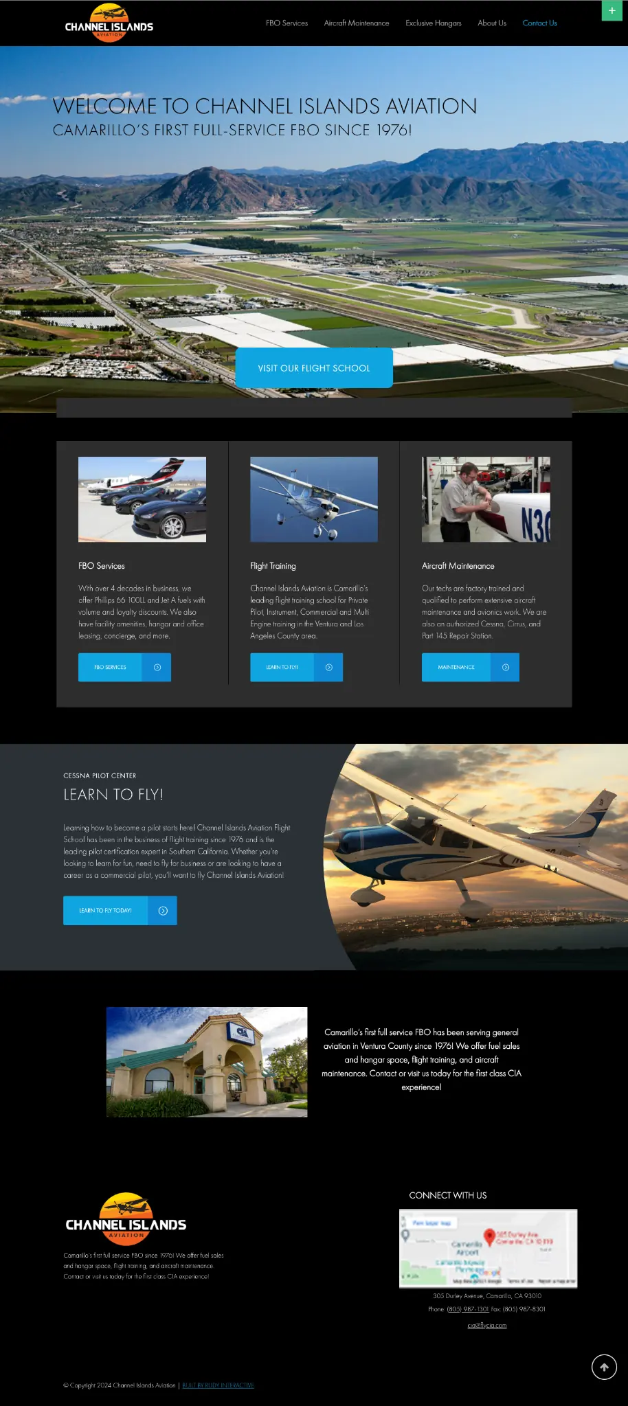 Channel Islands Aviation FBO services website