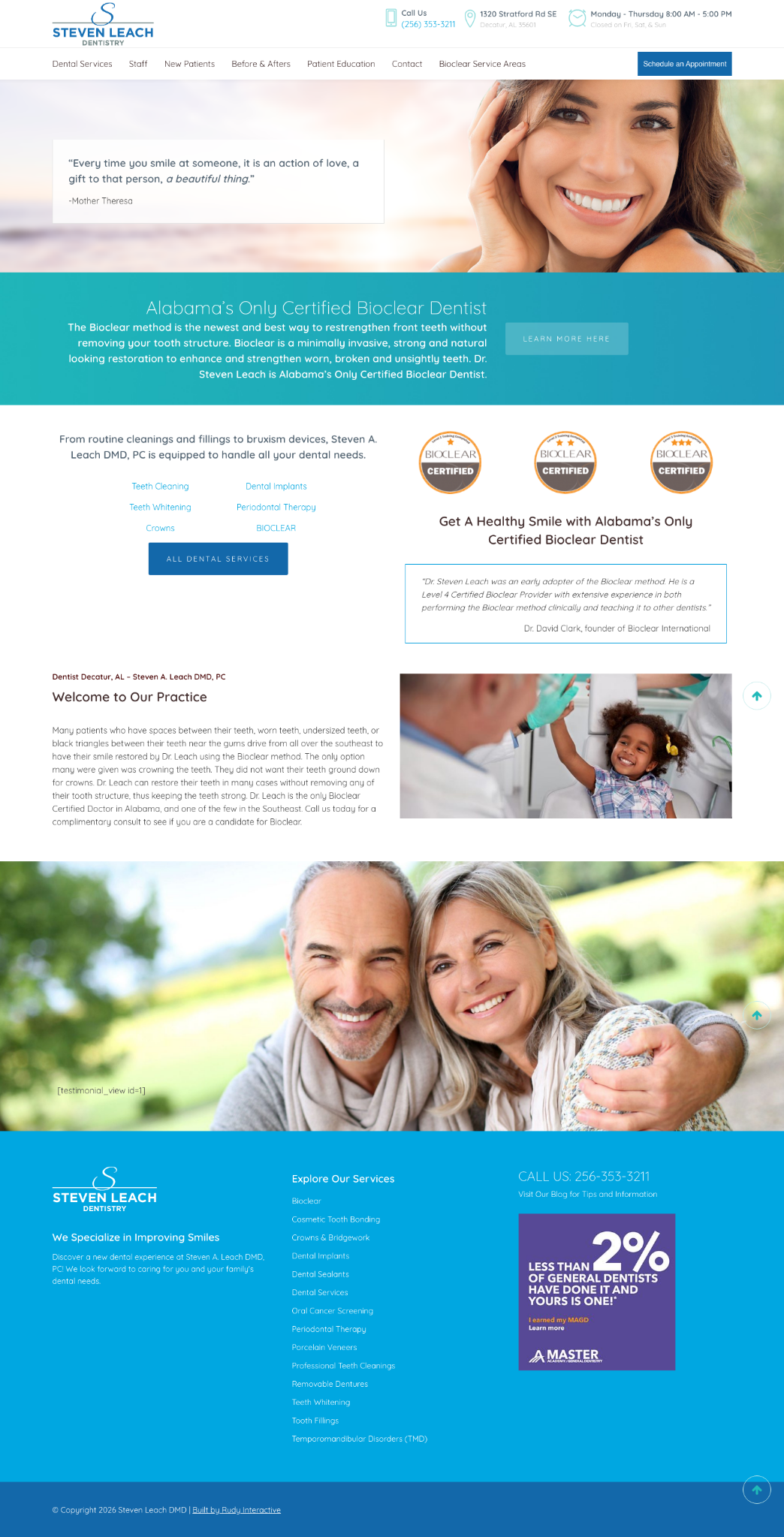Steven Leach Dentistry desktop homepage