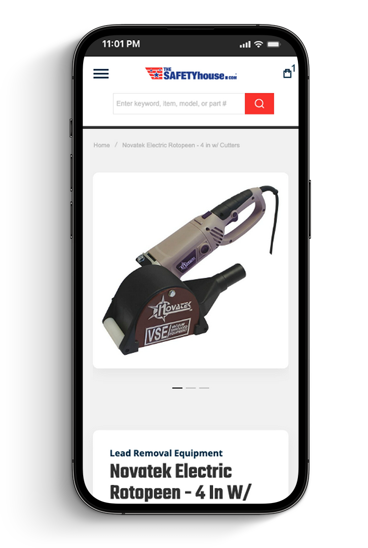The Safety House product detail page on mobile