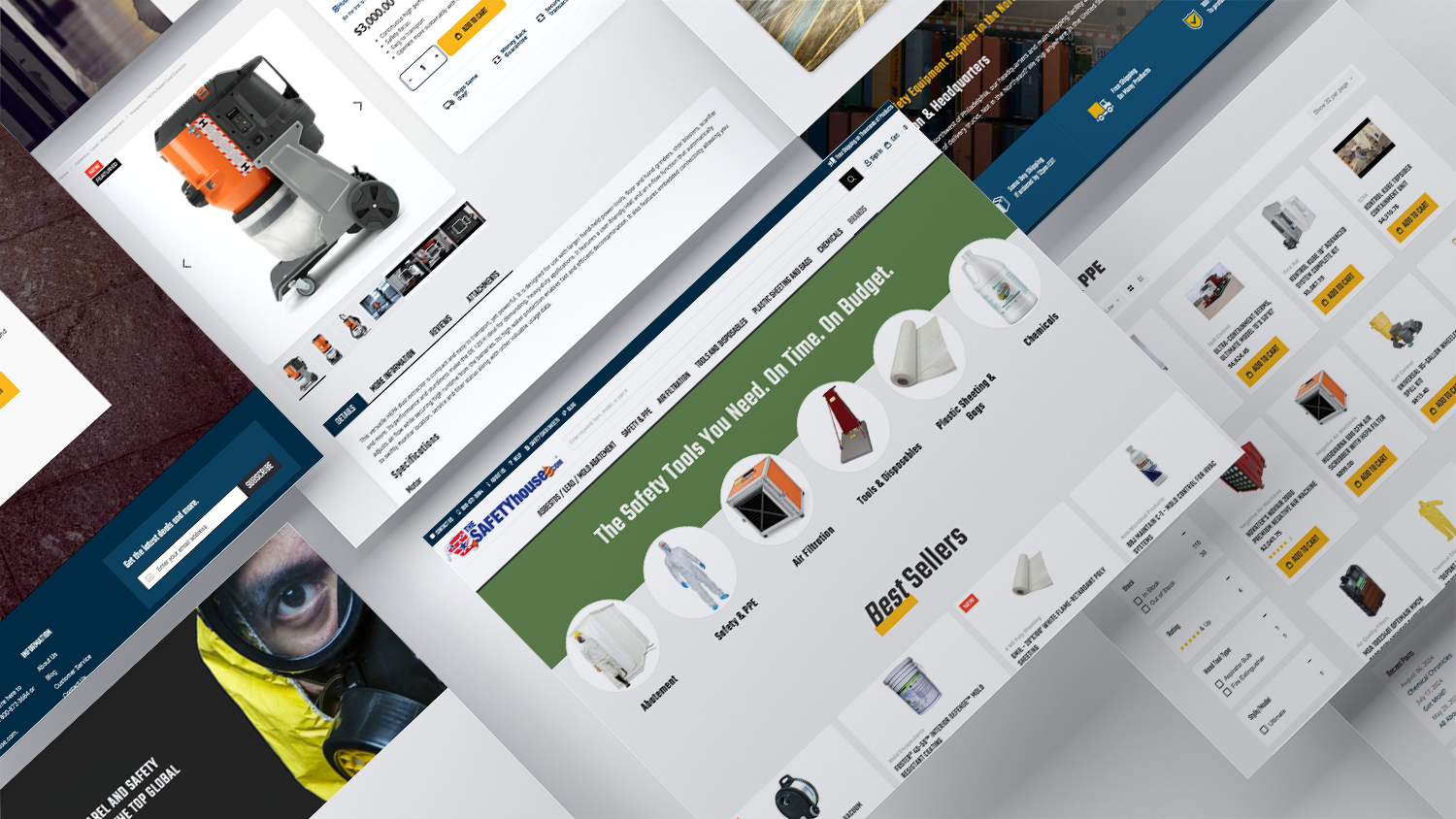 The Safety House ecommerce website screens