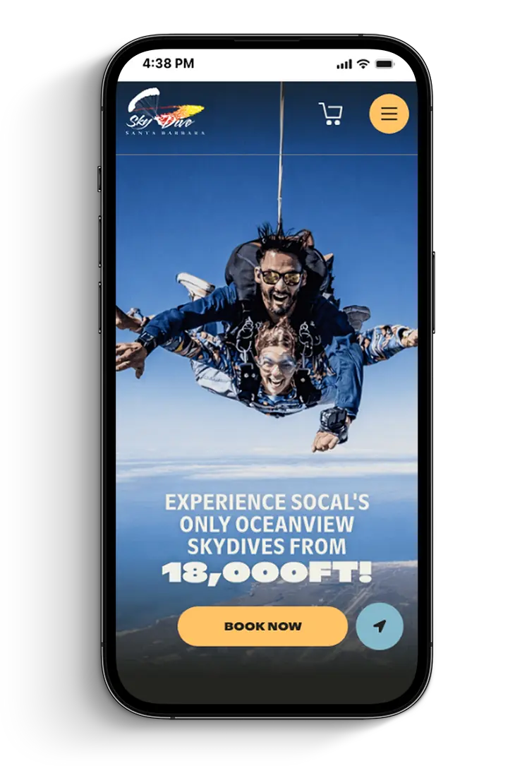 Skydive Santa Barbara mobile homepage